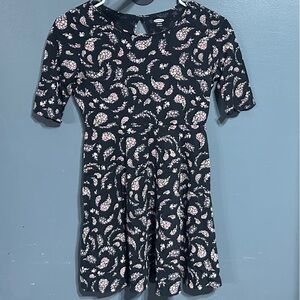 Old Navy Black Dress with Floral Pattern